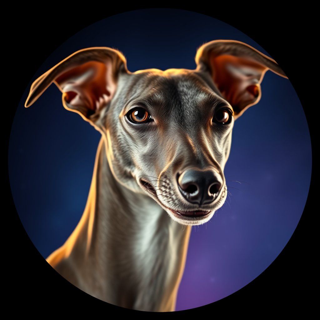 Cosmic medallion portrait of ITGY_ITGY_06386, a Italian Greyhound