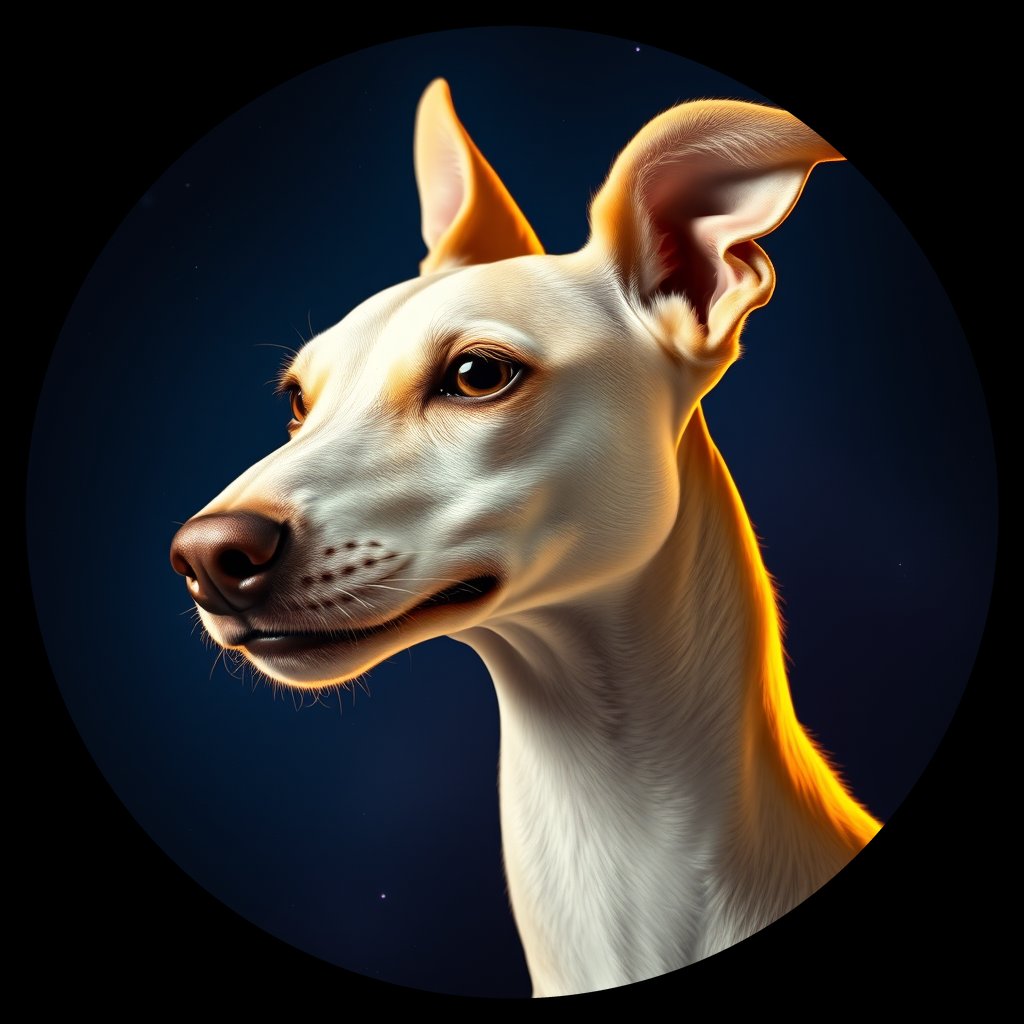 Cosmic medallion portrait of ITGY_ITGY_08502, a Italian Greyhound