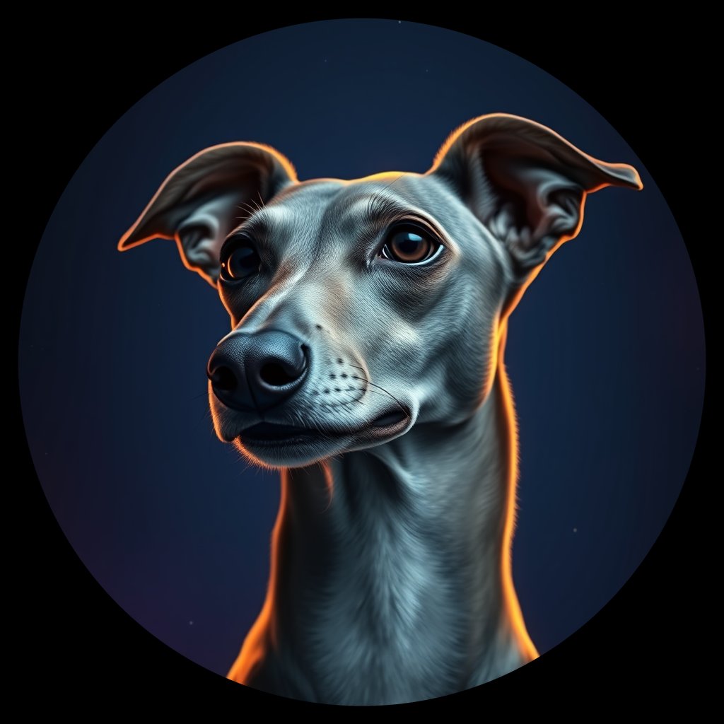 Cosmic medallion portrait of ITGY_ITGY_08506, a Italian Greyhound