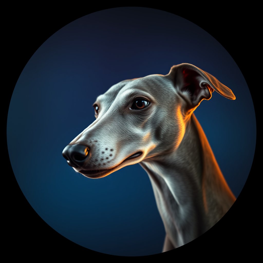 Cosmic medallion portrait of ITGY_ITGY_15288, a Italian Greyhound