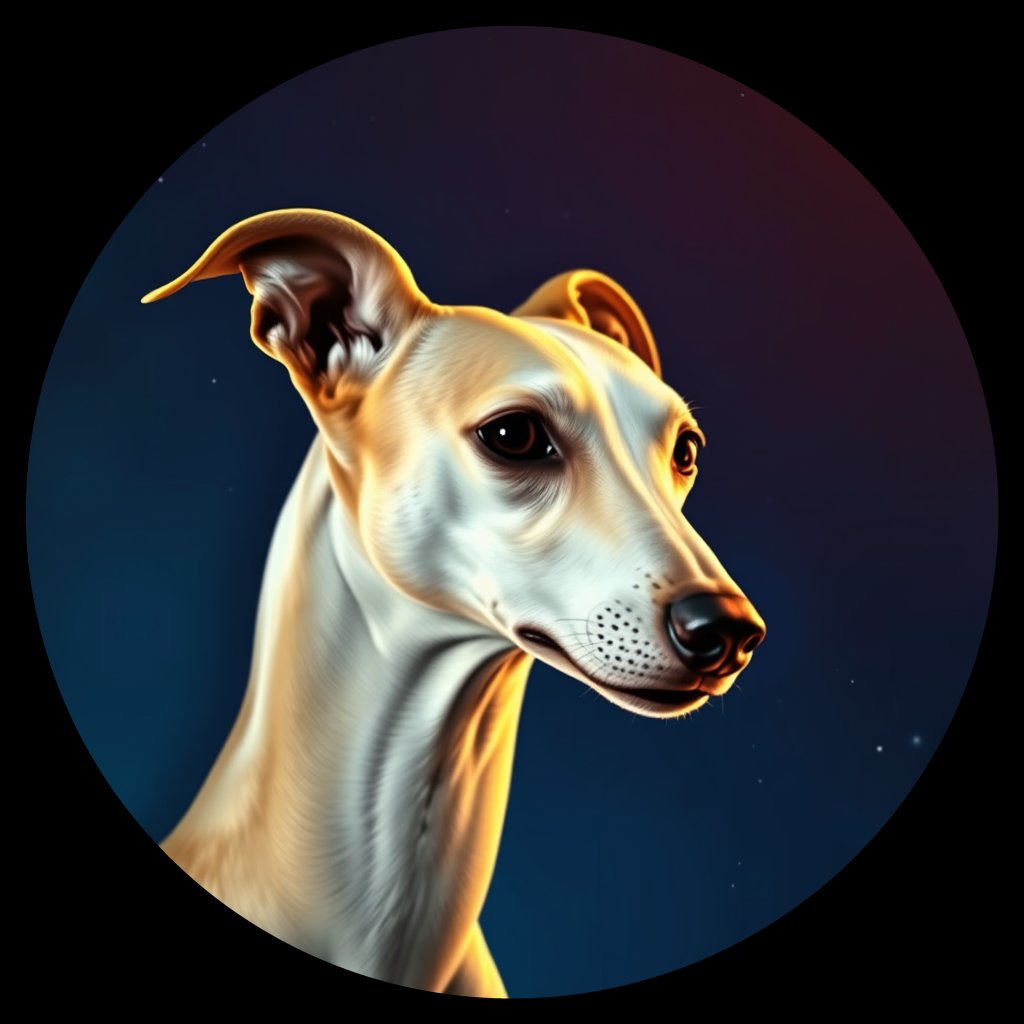Cosmic medallion portrait of ITGY_ITGY_26972, a Italian Greyhound