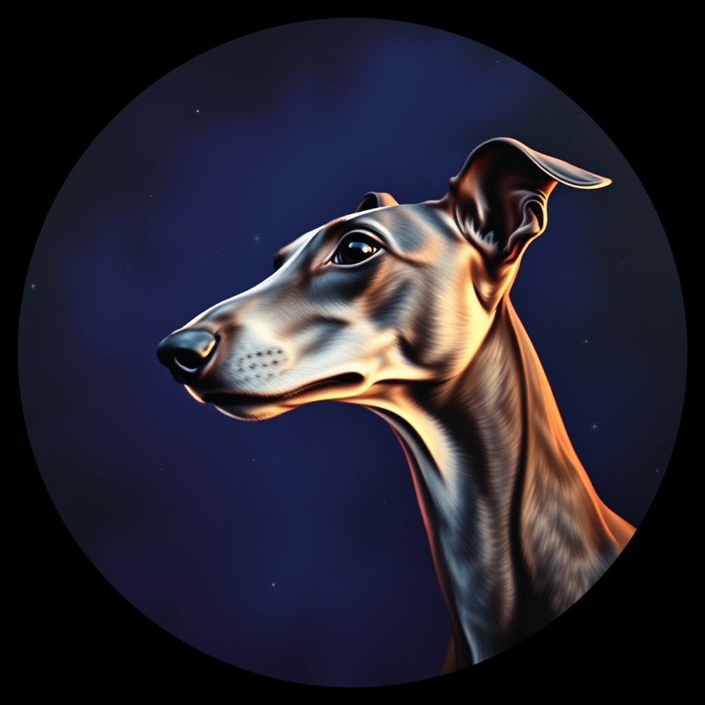 Cosmic medallion portrait of ITGY_ITGY_28390, a Italian Greyhound