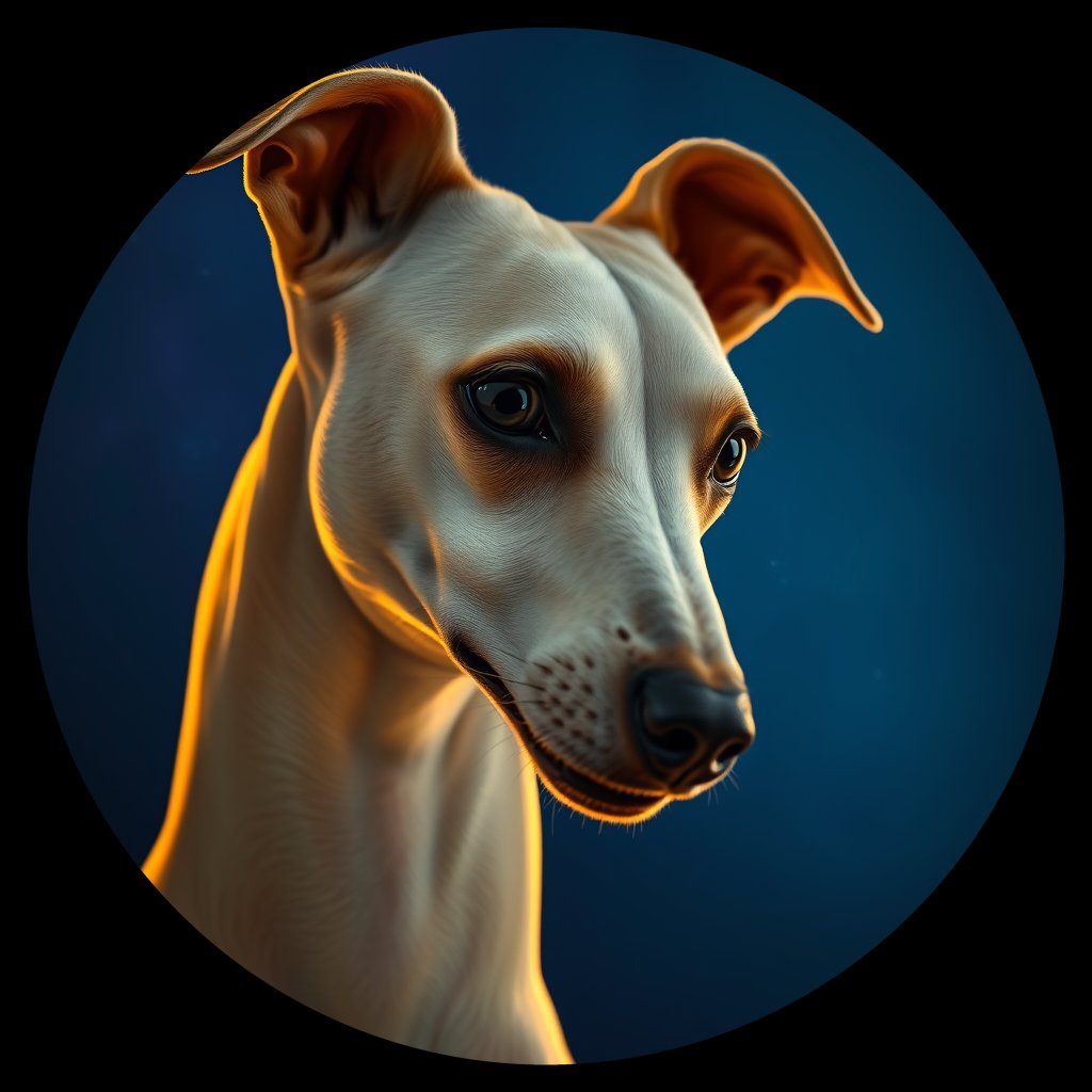 Cosmic medallion portrait of ITGY_ITGY_28393, a Italian Greyhound