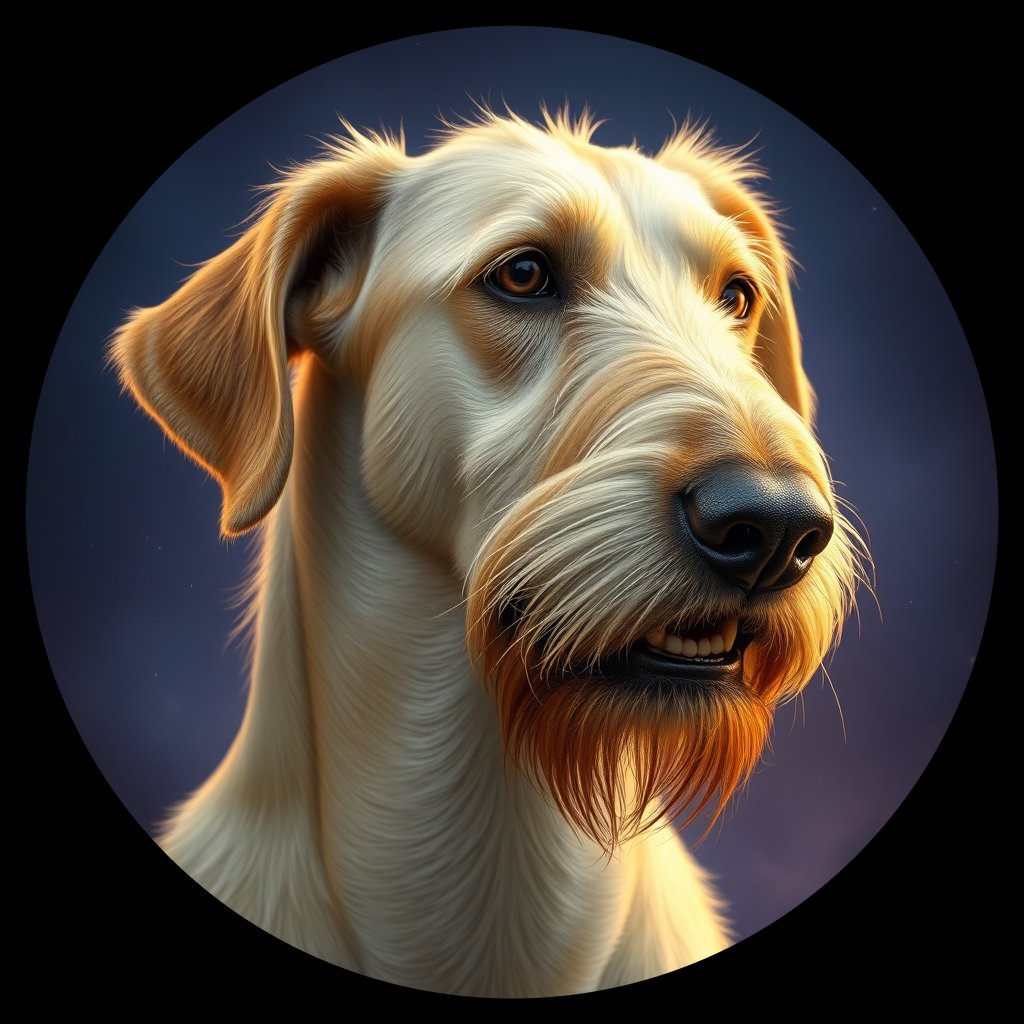 Cosmic medallion portrait of IrW_LU1210_IrW_LU1210, a Irish Wolfhound