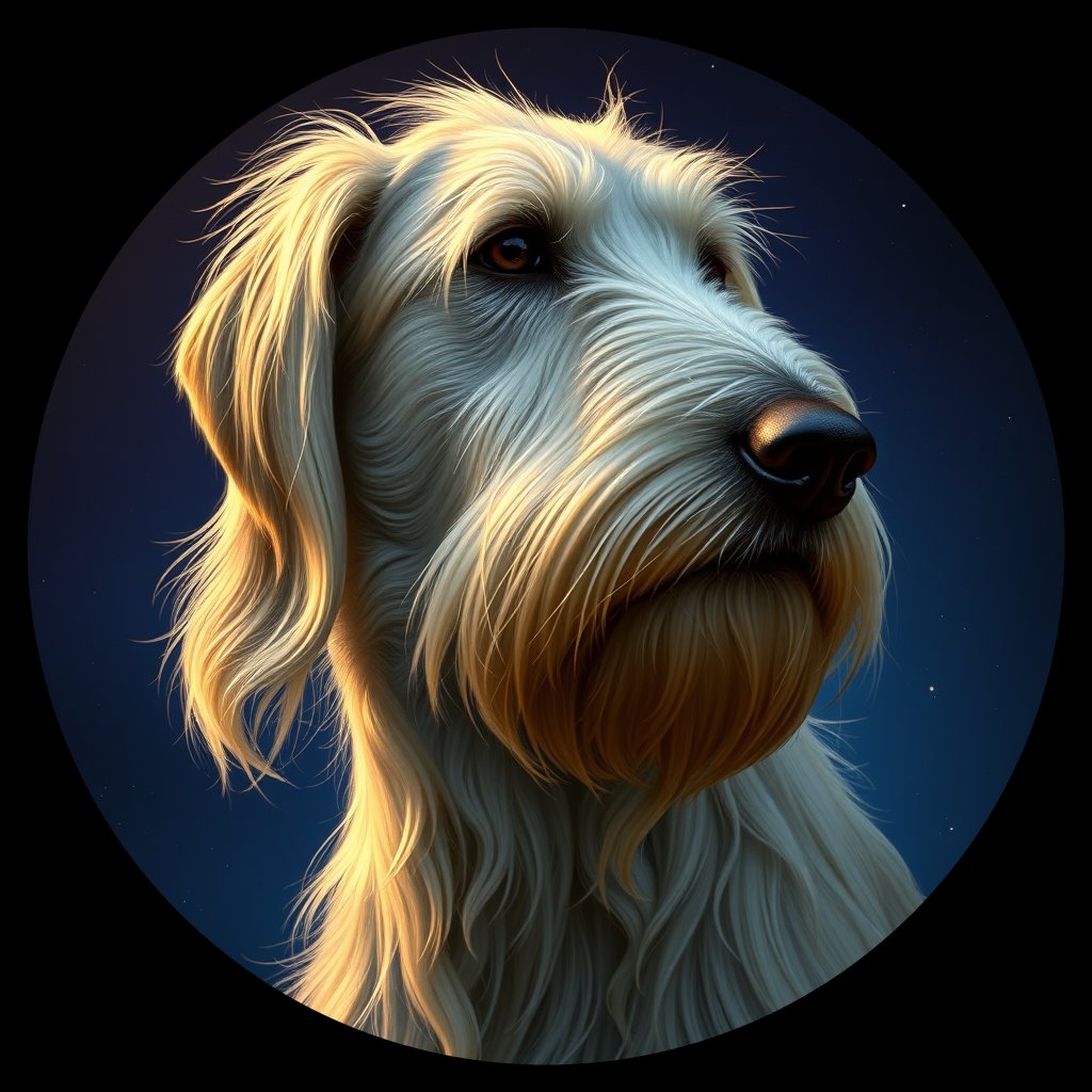 Cosmic medallion portrait of IrW_LU1212_IrW_LU1212, a Irish Wolfhound