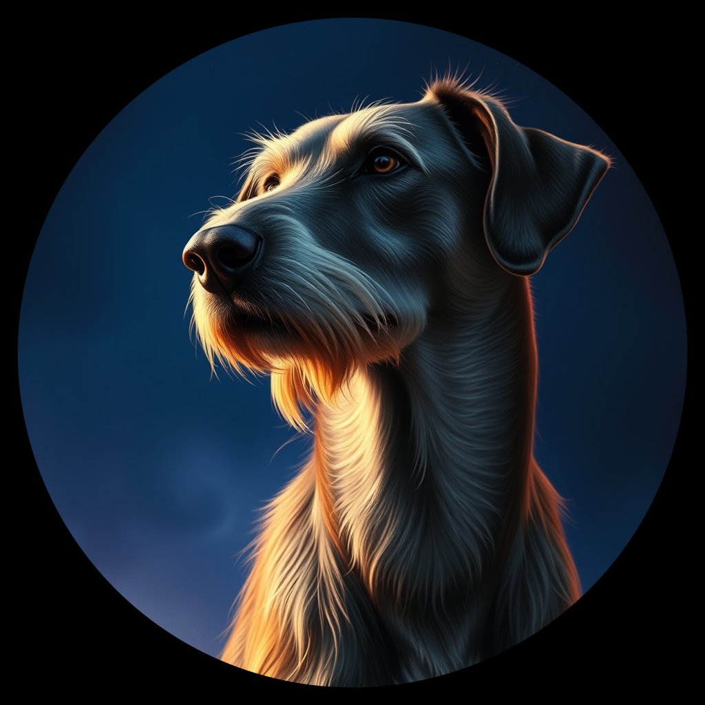Cosmic medallion portrait of IrW_LU1213_IrW_LU1213, a Irish Wolfhound