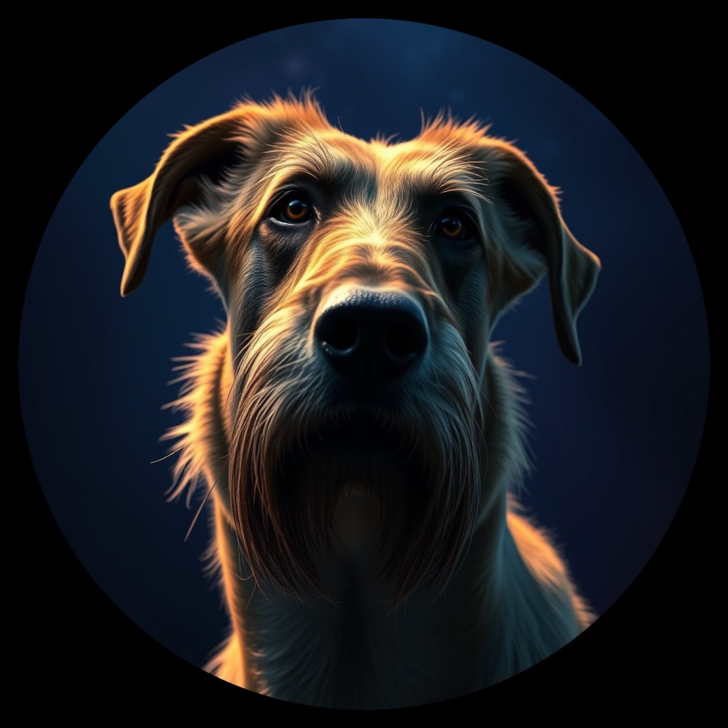 Cosmic medallion portrait of IrW_LU1214_IrW_LU1214, a Irish Wolfhound