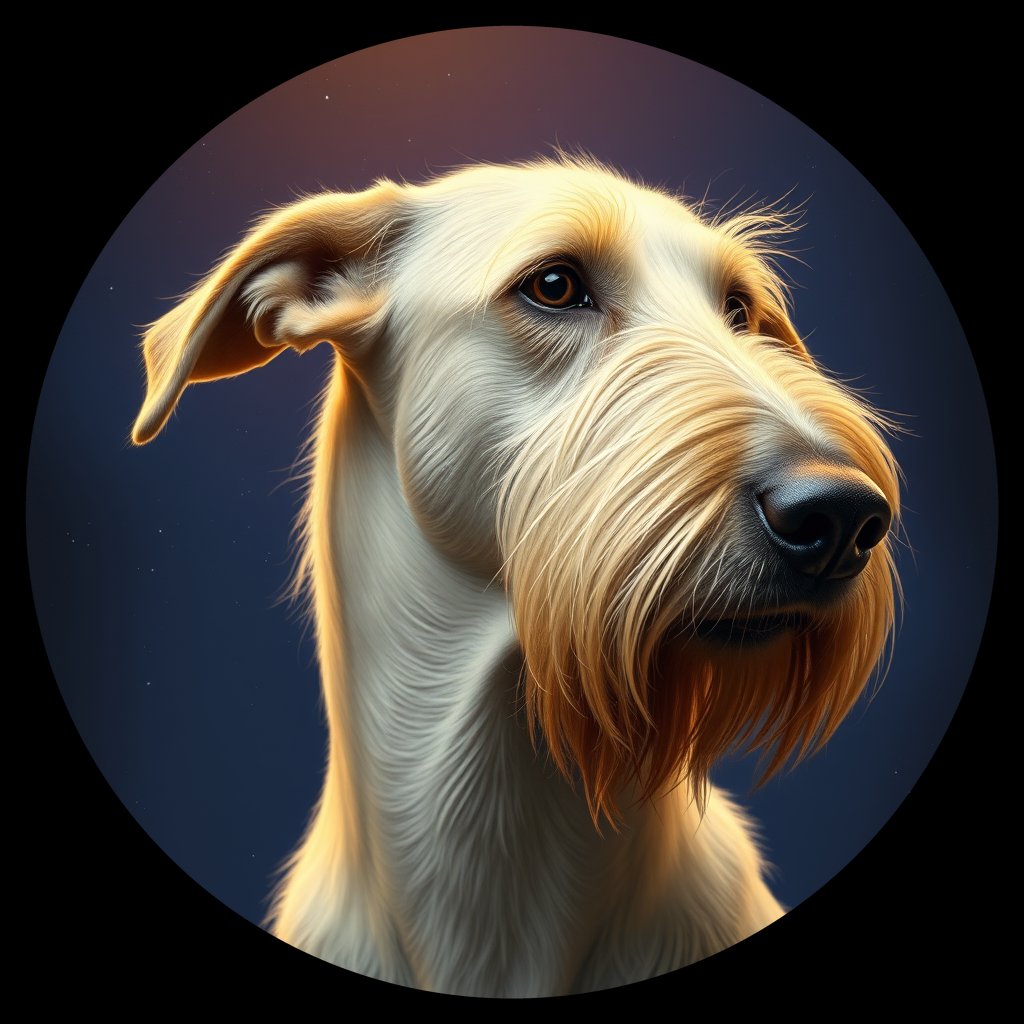 Cosmic medallion portrait of IrW_LU1215_IrW_LU1215, a Irish Wolfhound