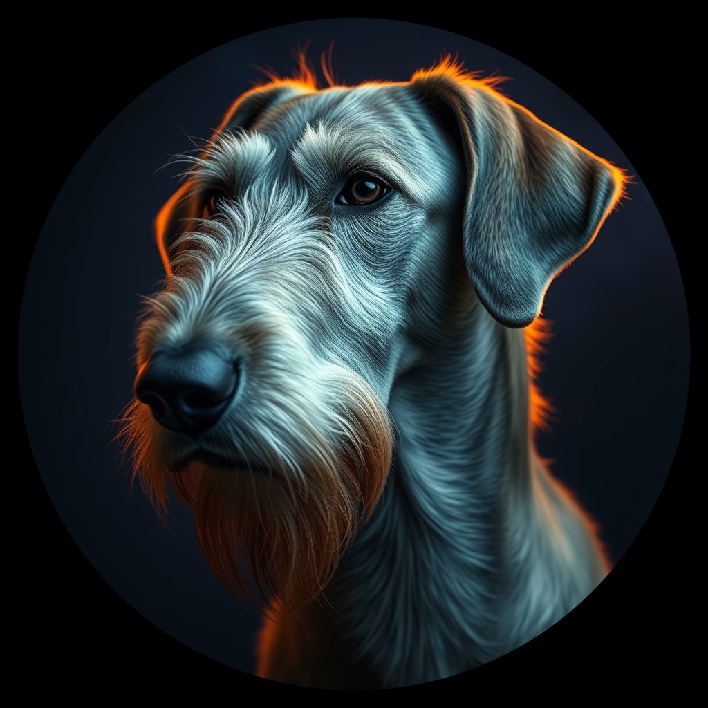 Cosmic medallion portrait of IrW_LU1216_IrW_LU1216, a Irish Wolfhound