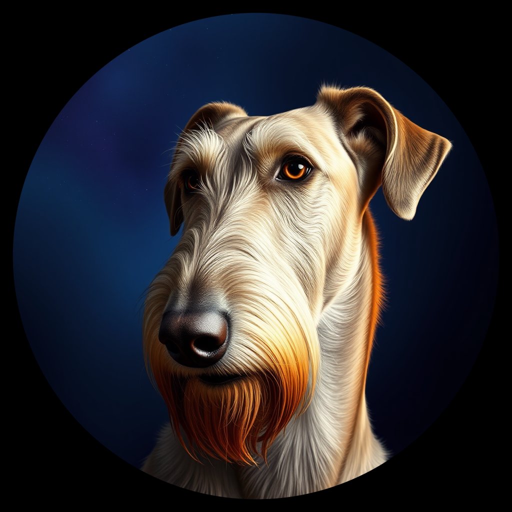Cosmic medallion portrait of IrW_LU1217_IrW_LU1217, a Irish Wolfhound