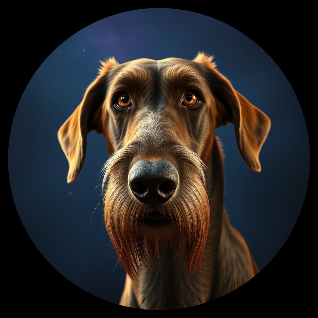 Cosmic medallion portrait of IrW_LU1219_IrW_LU1219, a Irish Wolfhound