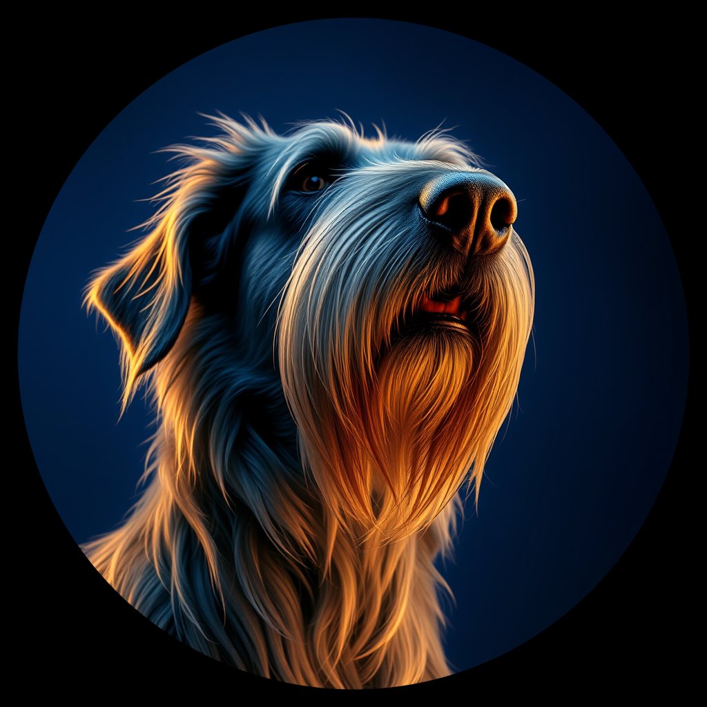Cosmic medallion portrait of IrW_LU1220_IrW_LU1220, a Irish Wolfhound