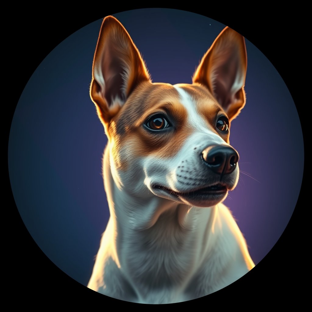 Cosmic medallion portrait of JACK_JRT_0GT250, a Jack Russell Terrier