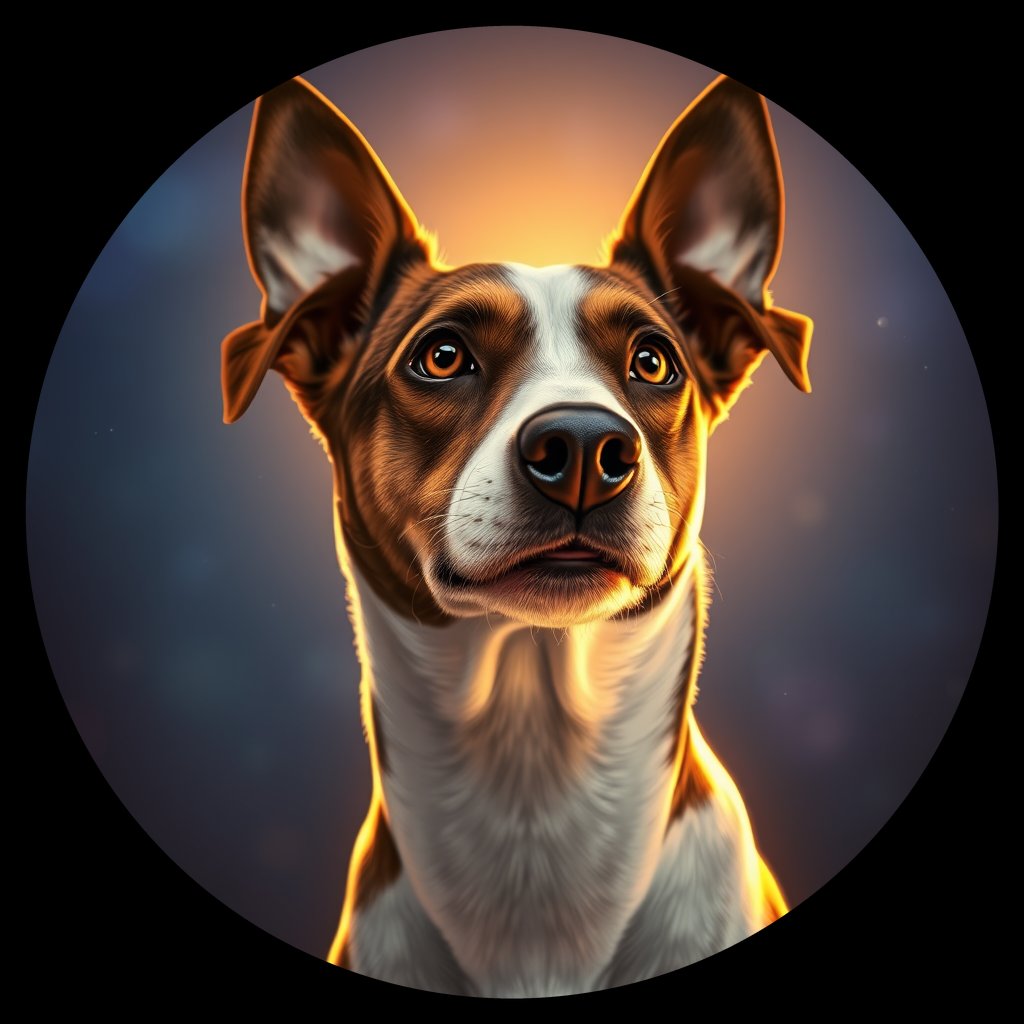 Cosmic medallion portrait of JACK_JRT_0GT251, a Jack Russell Terrier