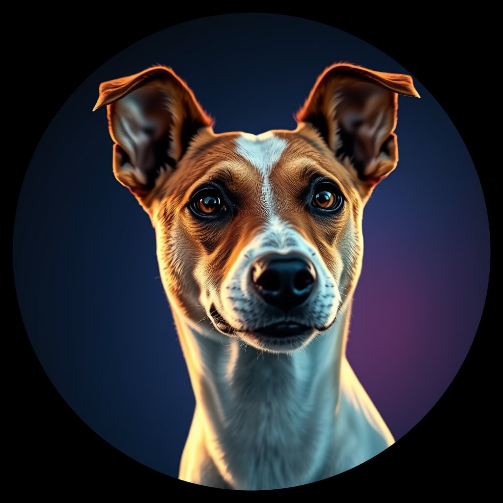 Cosmic medallion portrait of JACK_JRT_0GT255, a Jack Russell Terrier