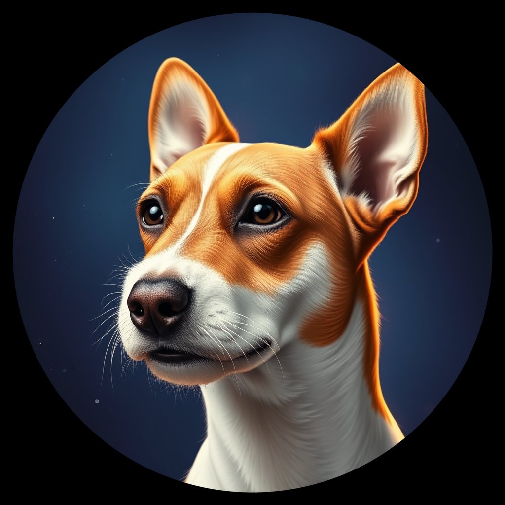 Cosmic medallion portrait of JRT_GT250_JRT_GT250, a Jack Russell Terrier