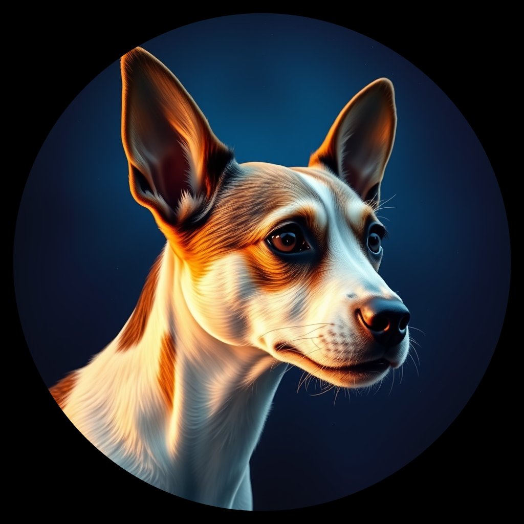 Cosmic medallion portrait of JRT_GT251_JRT_GT251, a Jack Russell Terrier