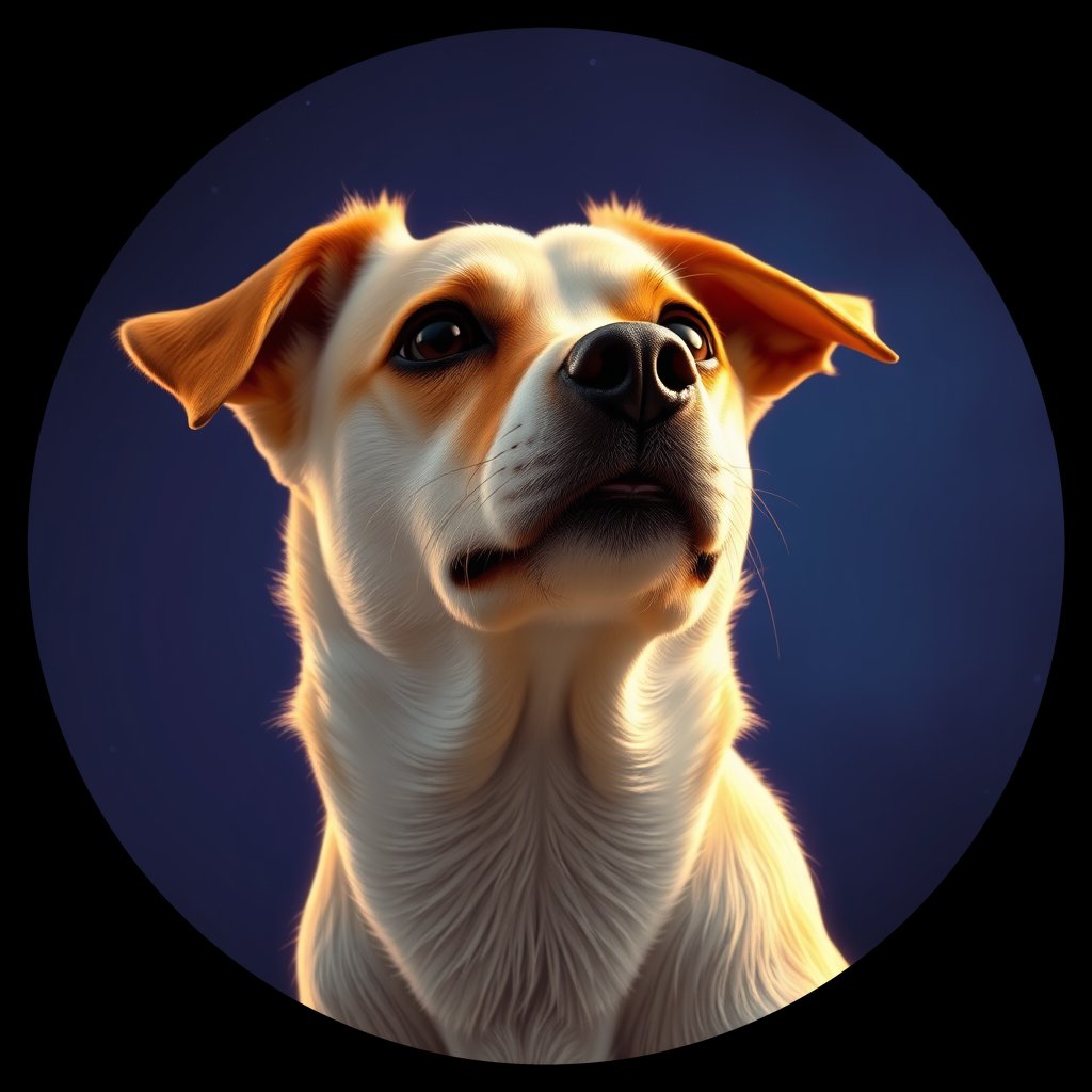 Cosmic medallion portrait of JRT_GT253_JRT_GT253, a Jack Russell Terrier