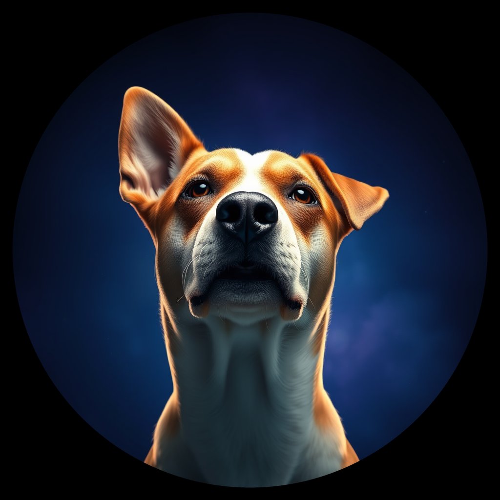 Cosmic medallion portrait of JRT_GT255_JRT_GT255, a Jack Russell Terrier