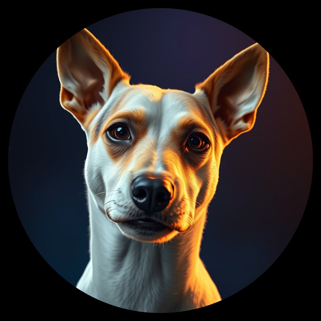 Cosmic medallion portrait of JRT_GT258_JRT_GT258, a Jack Russell Terrier