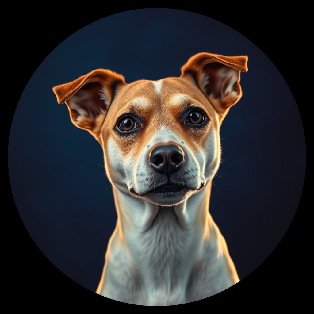 Cosmic medallion portrait of JRT_GT261_JRT_GT261, a Jack Russell Terrier