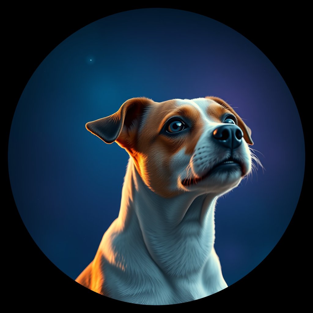 Cosmic medallion portrait of JRT_GT262_JRT_GT262, a Jack Russell Terrier