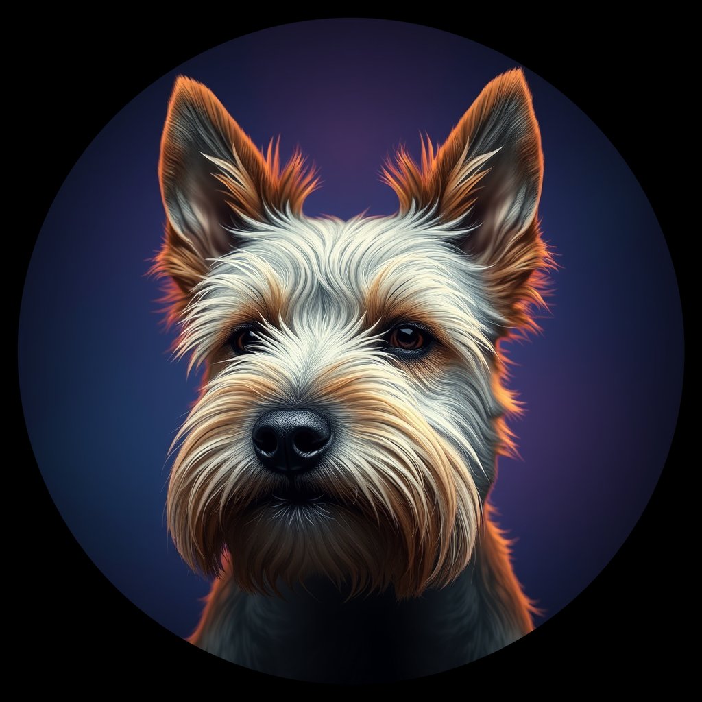 Cosmic medallion portrait of Jayne-David-CT_Jayne-David-CT, a Cairn Terrier