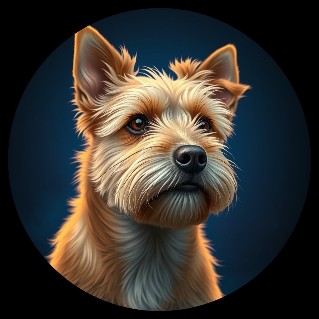 Cosmic medallion portrait of Jubilee-Biggerstaff-CT_Jubilee-Biggerstaff-CT, a Cairn Terrier