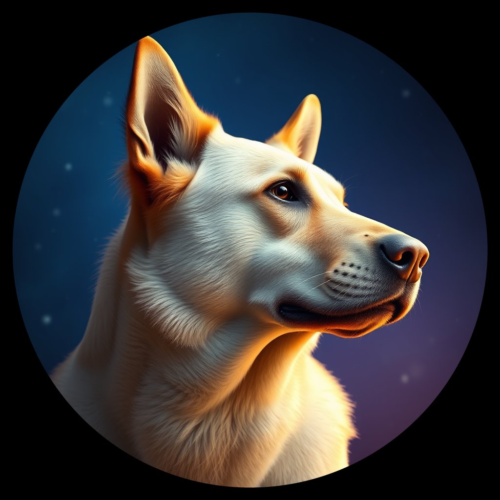 Cosmic medallion portrait of KAZ_KAZ_12KZ, a Village Dog Kazakhstan