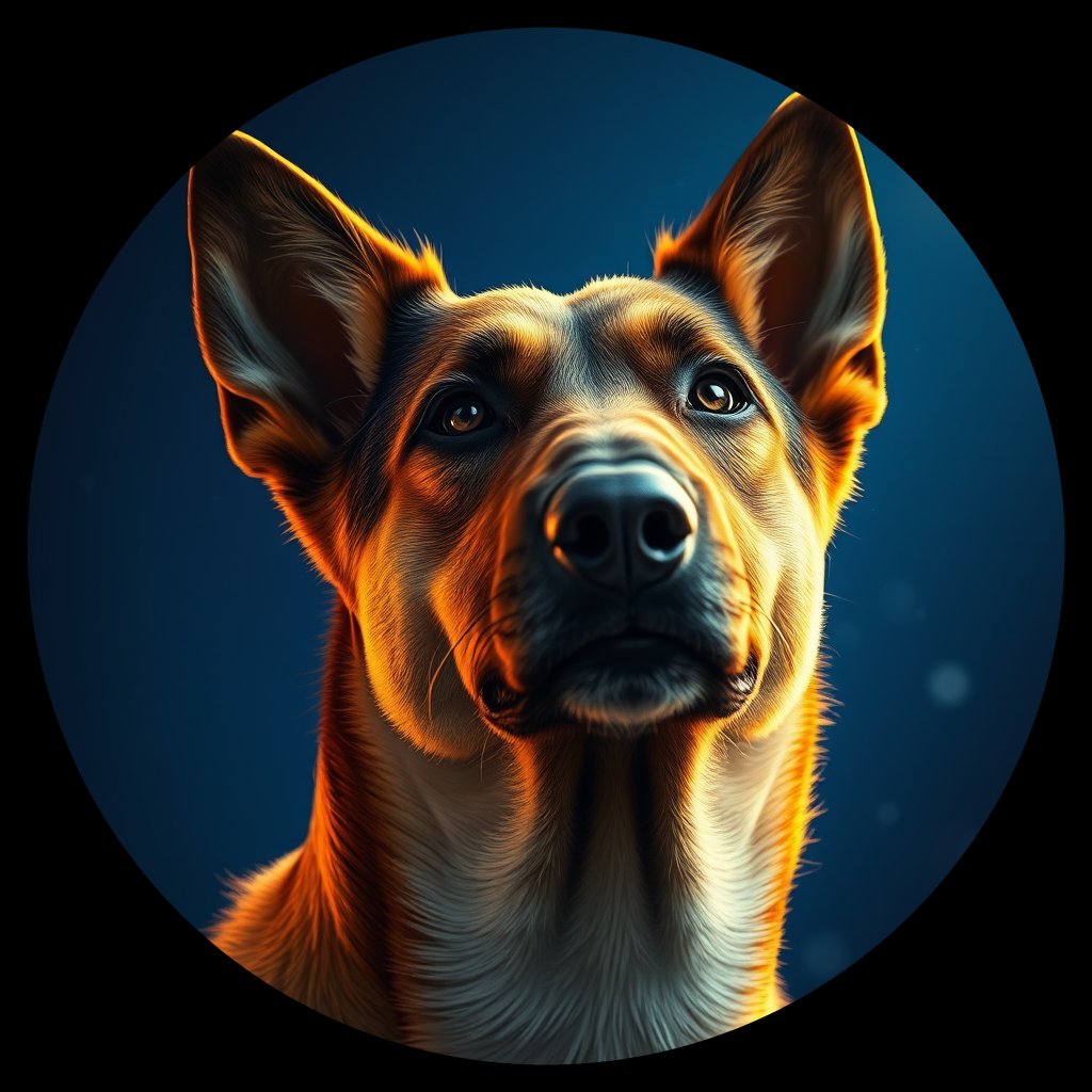 Cosmic medallion portrait of KAZ_KAZ_13KZ, a Village Dog Kazakhstan