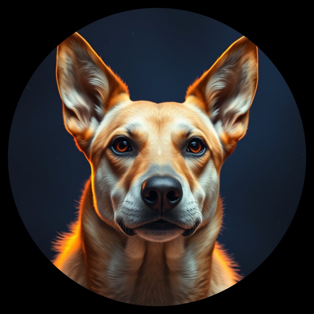 Cosmic medallion portrait of KAZ_KAZ_15KZ, a Village Dog Kazakhstan