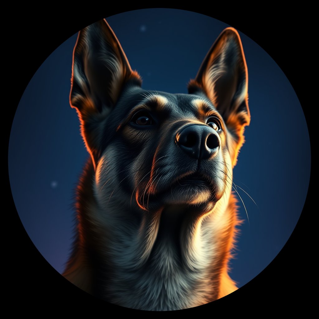 Cosmic medallion portrait of KAZ_KAZ_16KZ, a Village Dog Kazakhstan
