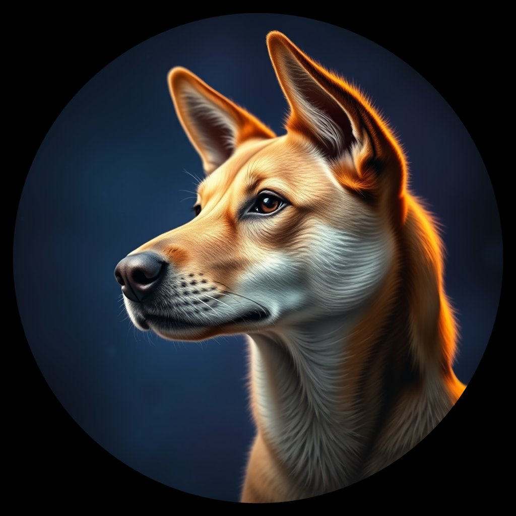 Cosmic medallion portrait of KAZ_KAZ_18KZ, a Village Dog Kazakhstan