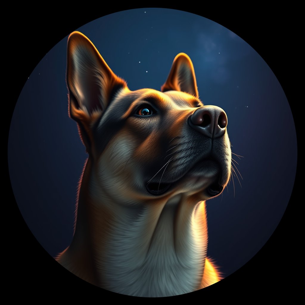Cosmic medallion portrait of KAZ_KAZ_19KZ, a Village Dog Kazakhstan