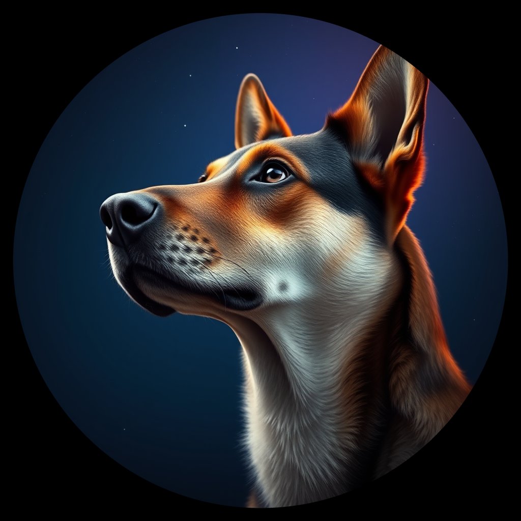 Cosmic medallion portrait of KAZ_KAZ_1KZ, a Village Dog Kazakhstan