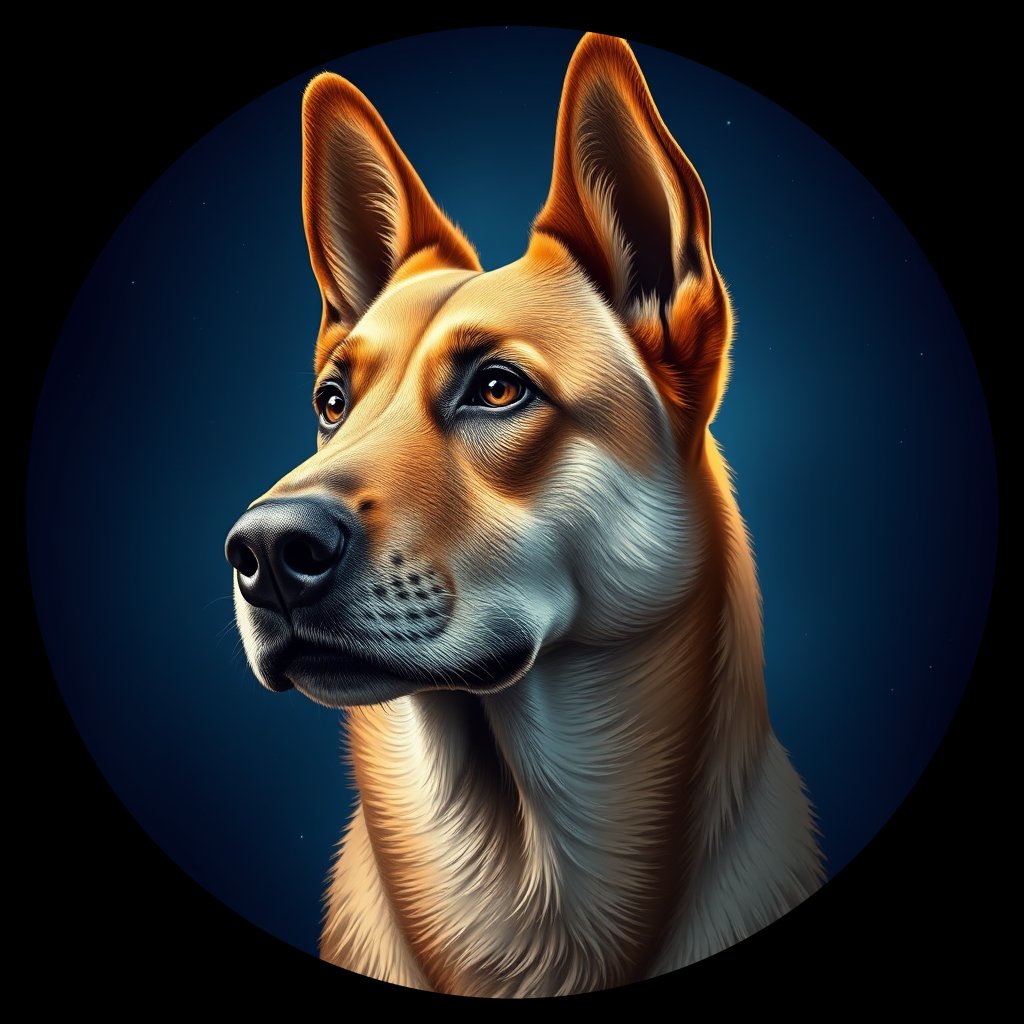 Cosmic medallion portrait of KAZ_KAZ_20KZ, a Village Dog Kazakhstan