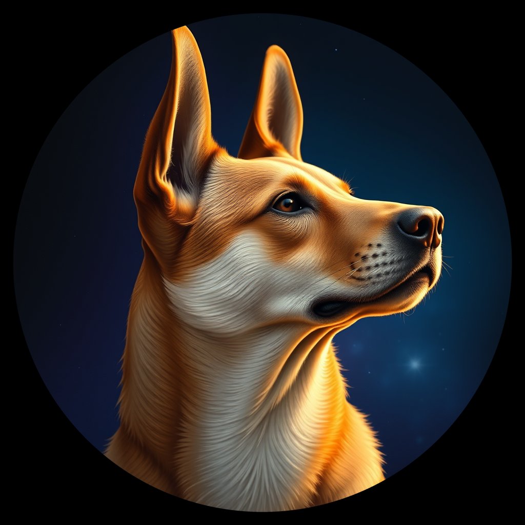 Cosmic medallion portrait of KAZ_KAZ_3KZ, a Village Dog Kazakhstan