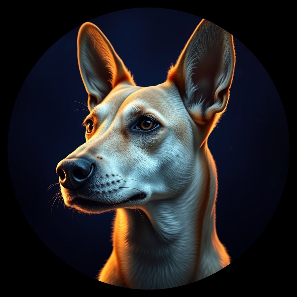 Cosmic medallion portrait of KAZ_KAZ_4KZ, a Village Dog Kazakhstan