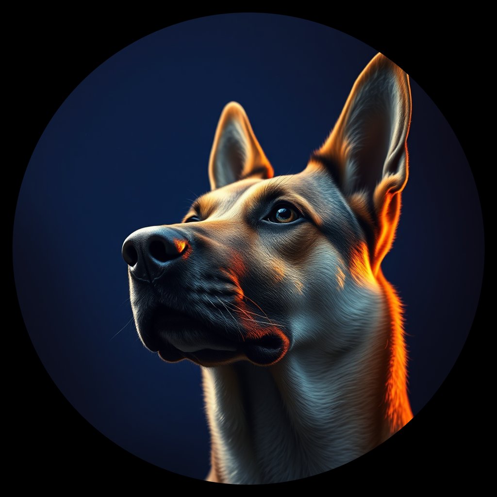Cosmic medallion portrait of KAZ_KAZ_9KZ, a Village Dog Kazakhstan