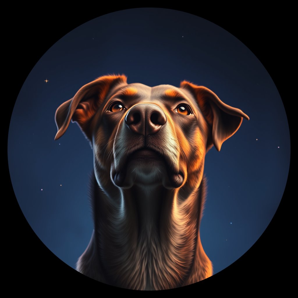 Cosmic medallion portrait of KELPIE_cd268, a Kelpie