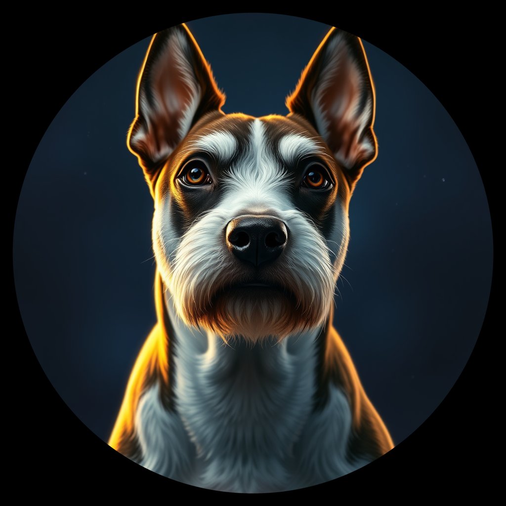 Cosmic medallion portrait of LAD0011_LAD0011, a Bull Terrier