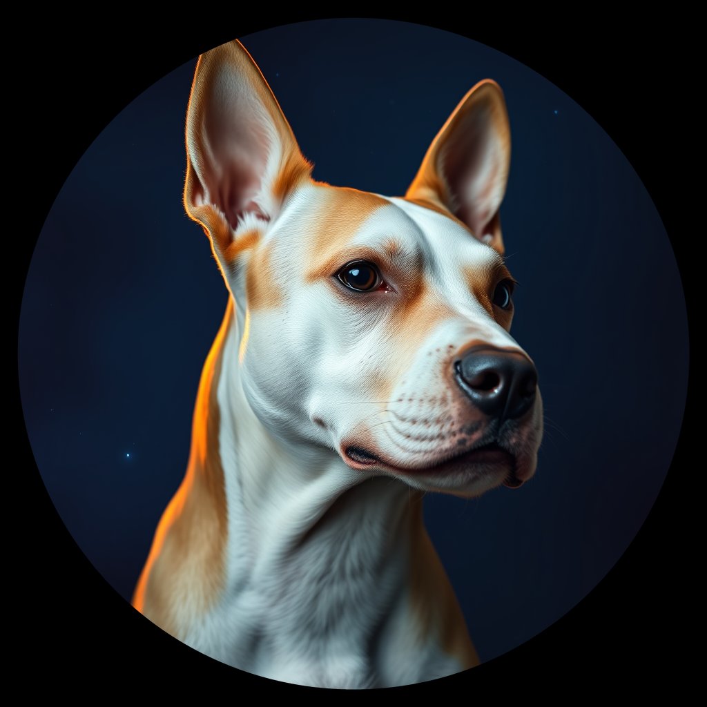Cosmic medallion portrait of LAD0012_LAD0012, a Bull Terrier