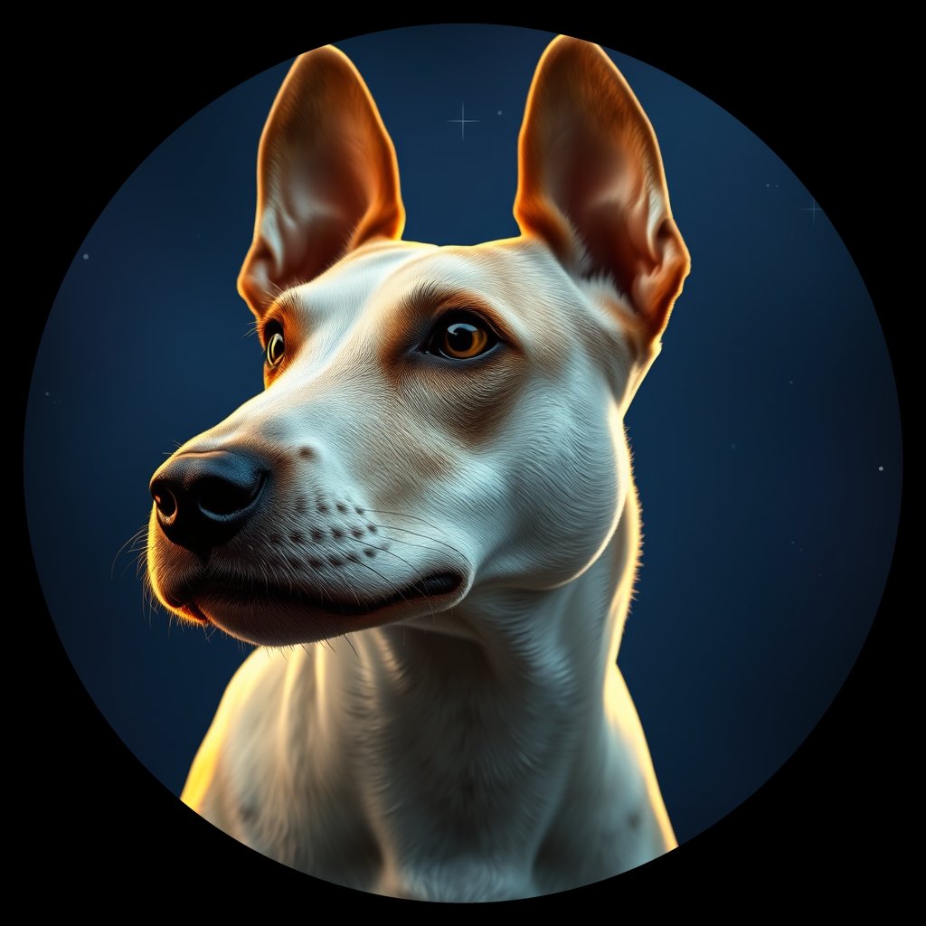 Cosmic medallion portrait of LAD0013_LAD0013, a Bull Terrier
