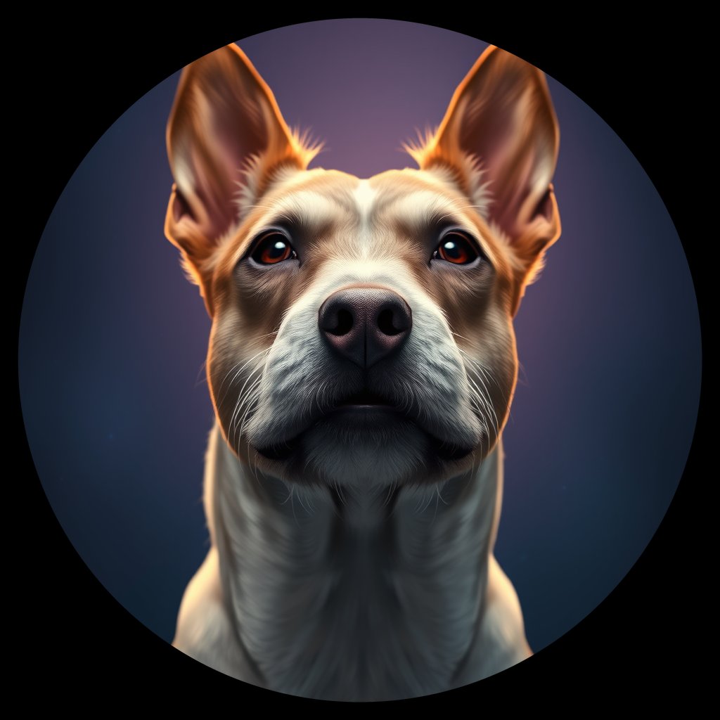 Cosmic medallion portrait of LAD0014_LAD0014, a Bull Terrier