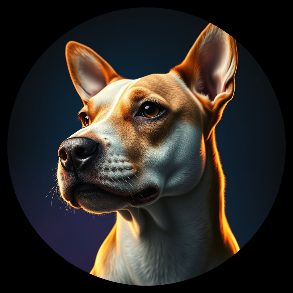 Cosmic medallion portrait of LAD0015_LAD0015, a Bull Terrier