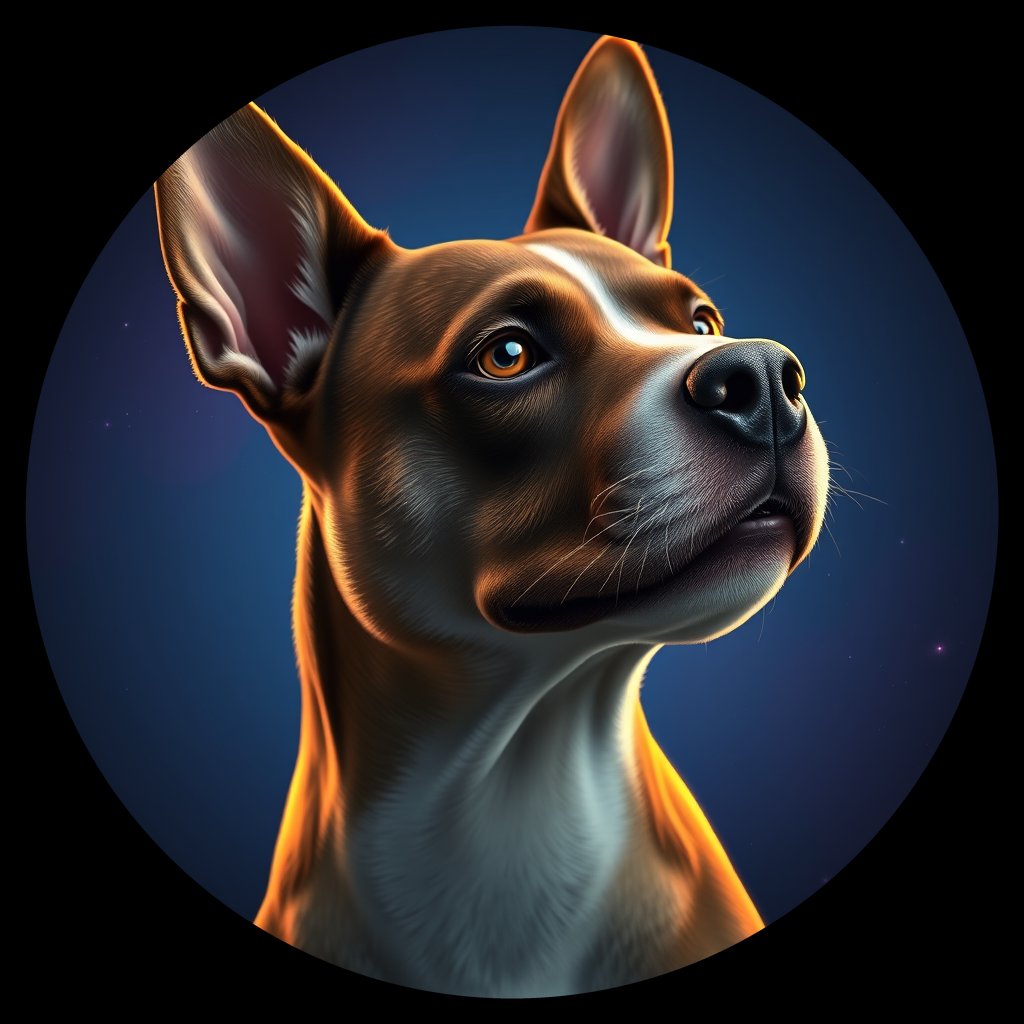 Cosmic medallion portrait of LAD001_LAD001, a Bull Terrier