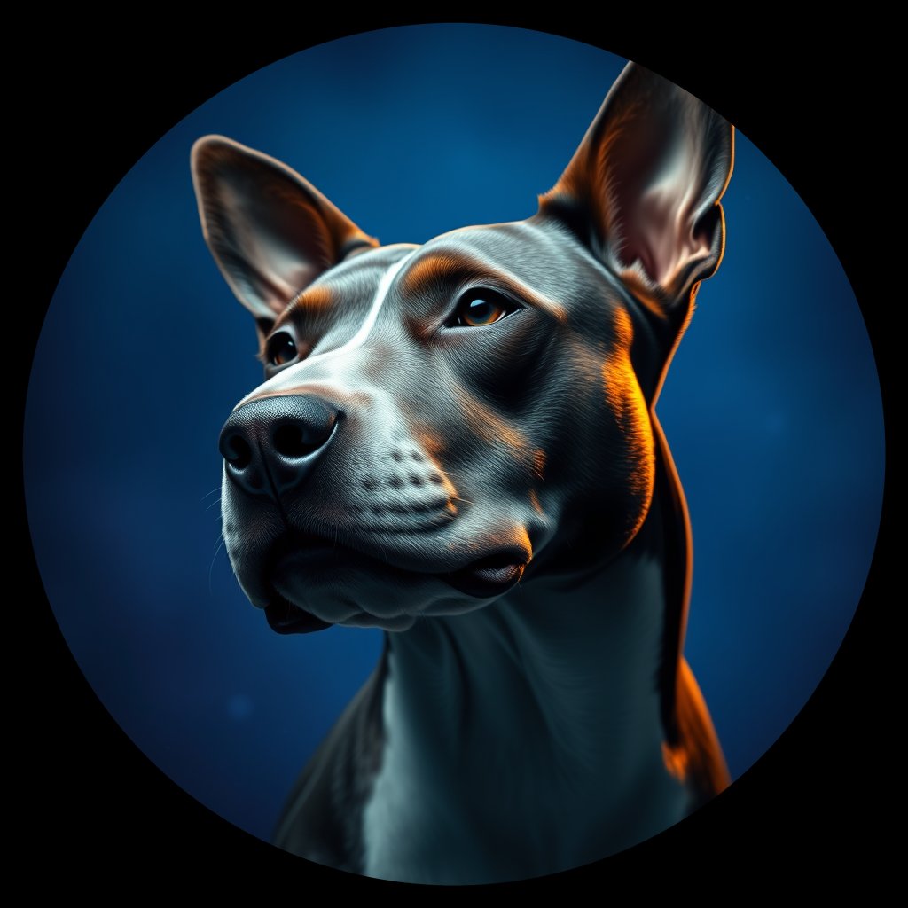Cosmic medallion portrait of LAD004_LAD004, a Bull Terrier