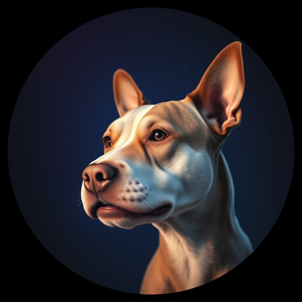 Cosmic medallion portrait of LAD0051_LAD0051, a Bull Terrier