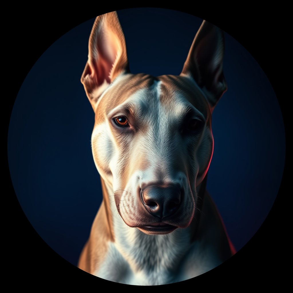 Cosmic medallion portrait of LAD0052_LAD0052, a Bull Terrier