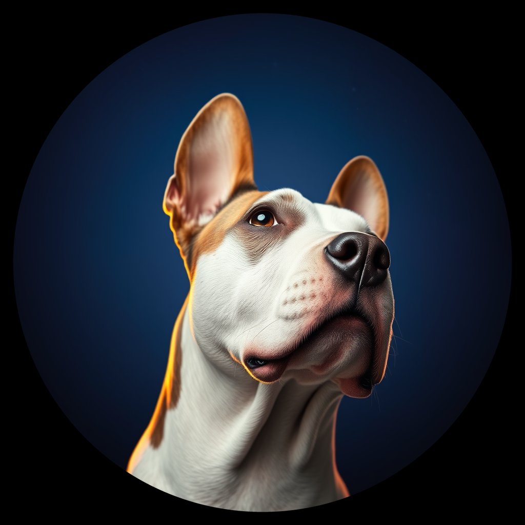 Cosmic medallion portrait of LAD0054_LAD0054, a Bull Terrier